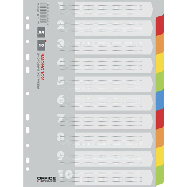 Pregrada kartonska A4 kolor 10 listova Office products
