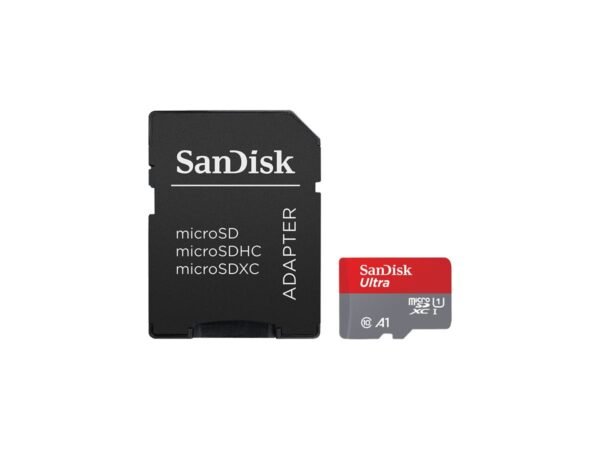 SanDisk Ultra microSD UHS-I kartica sa SD adapterom daje vam slobodu snimanja, spremanja i dijeljenja više nego ikad prije. S velikim kapacitetima, SanDisk Ultra microSD kartica ima mjesta za još više sati Full HD videa i pruža brzine prijenosa do 140 MB/s kako bi vam pomogao da brzo premjestite taj sadržaj. Idealna za Android pametne telefone i tablete, kartica brže učitava aplikacije uz A1 ocjenu performansi. Ključne točke prodaje Idealno za Android pametne telefone i tablete SanDisk kartice su kompatibilne s Android pametnim telefonima i tabletima. Snimite i pohranite još više sati Full HD videa Uz velike kapacitete, možete pohraniti još više sati Full HD videa na karticu i još uvijek imate mjesta za videozapise, fotografije, glazbu, filmove i druge datoteke koje želite snimiti, spremiti i dijeliti. Brzine prijenosa do 140 MB/s Nevjerojatne brzine prijenosa znače da se vaš sadržaj brzo kreće, što vam omogućuje da premjestite do 1000 fotografija u minuti. Brže učitavajte aplikacije s izvedbom ocijenjenom A1. Ocijenjena A1, SanDisk Ultra microSD kartica je optimizirana za aplikacije, pruža brže pokretanje aplikacija i performanse koje pružaju bolje iskustvo na pametnom telefonu. Proizvod: Ime proizvoda: SANDISK Ultra microSDXC 128GB + SD adapter 140MB/s A1 klasa 10 UHS-I Opis: SanDisk Ultra - Flash memorijska kartica (microSDXC na SD adapter uključen) - 128 GB - A1 / UHS Class 1 / Class10 - microSDXC UHS-I EAN: 0619659200558 Jamstvo proizvođača: 10 godina Bring-in jamstvo General Vrsta proizvoda: Flash memorijska kartica Kapacitet pohrane: 128 GB Memorija Brzinska klasa: A1 / UHS klasa 1 / klasa 10 Stopa čitanja: Do 140 MB/s Faktor oblika: microSDXC UHS-I memorijska kartica Uključeni memorijski adapter: microSDXC na SD adapter Jamstvo proizvođača Servis i podrška: Ograničeno jamstvo - 10 godina Dimenzije i težina Širina: 15 mm Dubina: 10,9 mm Debljina: 1,02 mm Parametri okoliša Min. radna temperatura: -25 °C Maksimalna radna temperatura: 85 °C Tehnički podaci dobiveni su od trećih strana u informativne svrhe. Ne preuzimamo odgovornost za greške u tim podacima.