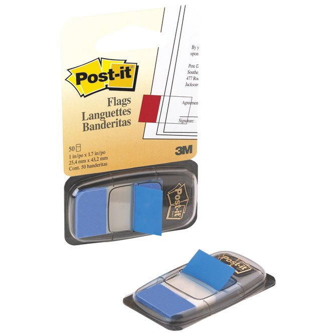 Zastavica 25,4x43,2mm 50 listova film poluprozirni Post-it 3M 680-2 plava