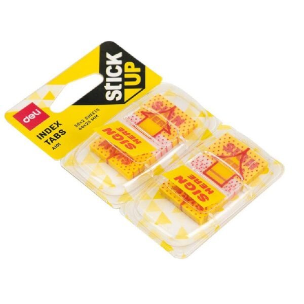 Zastavica 25x44mm 2x50 listova sign žuta film poluprozirni Deli 10101