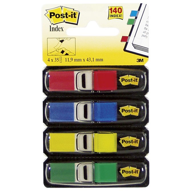Zastavica 43,1x11,9mm 4x35 listova film poluprozirni Post-it 3M 683-4  4 boje