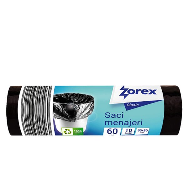 Vreća za smeće 60L 60x80cm 10/1 LDPE crna Zorex Clasic;