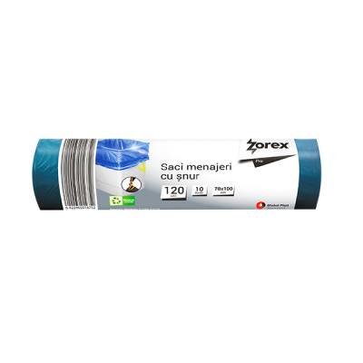 Vreća za smeće 120L 70x100cm 10/1 LDPE plave Zorex s vezicom