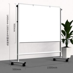 Ploča bijela na stalku 150x90cm dvostrana s kotačima