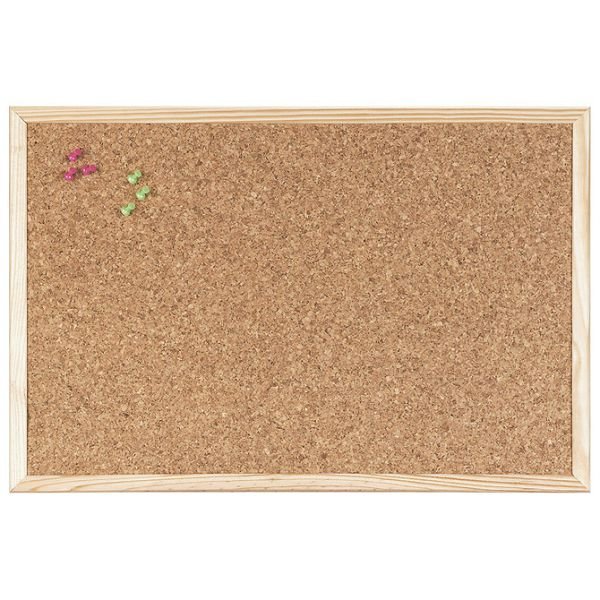 Ploča plutena zidna 60x40cm Bi-Office natur drveni okvir