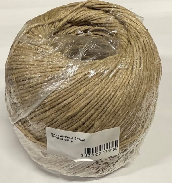 Špaga kudeljna debela 0,90/2 500gr klupko 1/1;