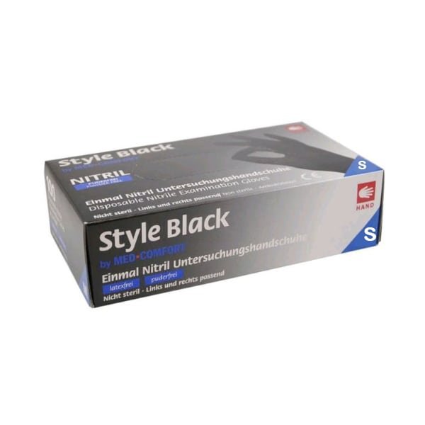 Rukavice nitrilne S 100/1 crne Style