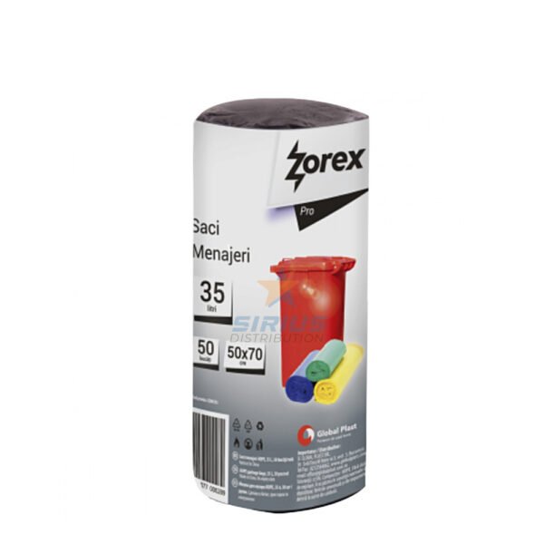 Vreća za smeće 35L 50x70cm 50/1 HDPE crna Zorex Basic