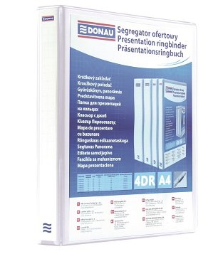 Mapa za odlaganje i prezentaciju  A4 4-D ringa fi 40mm, hrbat 63mm Donau