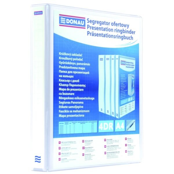 Mapa za odlaganje i prezentaciju A4 4-D ringa fi 25mm, hrbat 44mm Donau