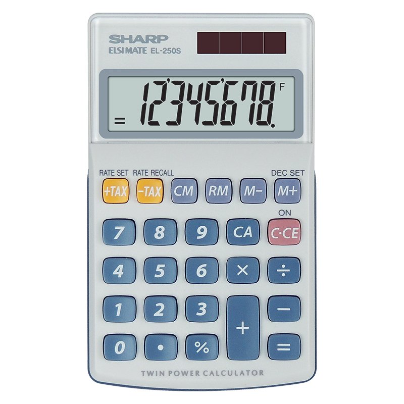 Kalkulator komercijalni / džepni 8 mjesta Sharp EL250A sivo-plavi