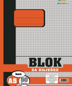 281807151_1 Blok za bilješke A5 karo 50 listova