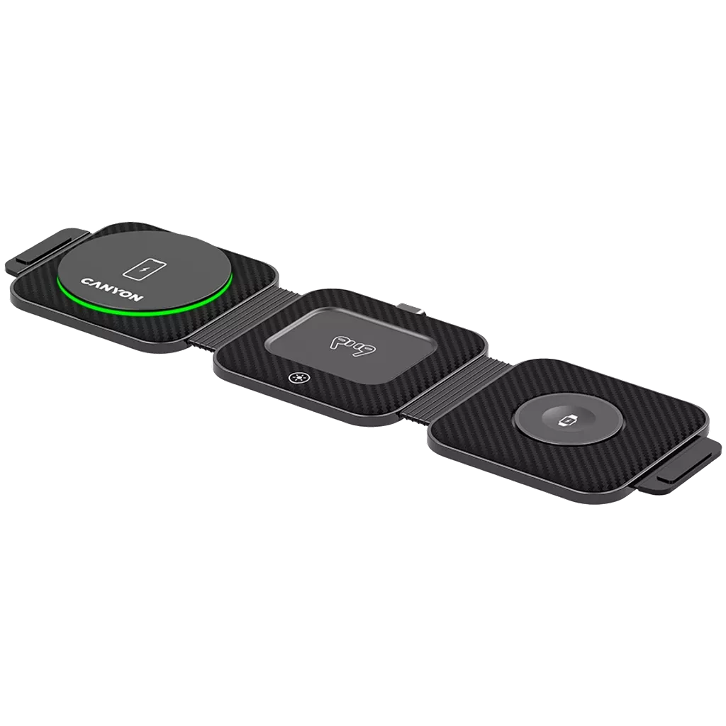 CANYON wireless charger WS-305 15W 3in1 Foldable Black