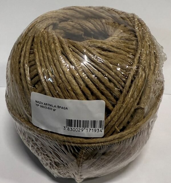 060-3 Špaga kudeljna debela 0,60/2 500gr klupko 1/1;