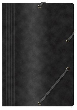 Fascikl s gumicom kartonski A4 crni prešpan Fascikl s gumicom kartonski A4 crni prešpan