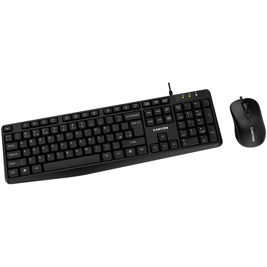 CANYON USB standard KB, water resistant with optical 3D mice