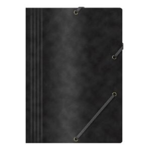 Fascikl s gumicom kartonski A4 crni prešpan Fascikl s gumicom kartonski A4 crni prešpan