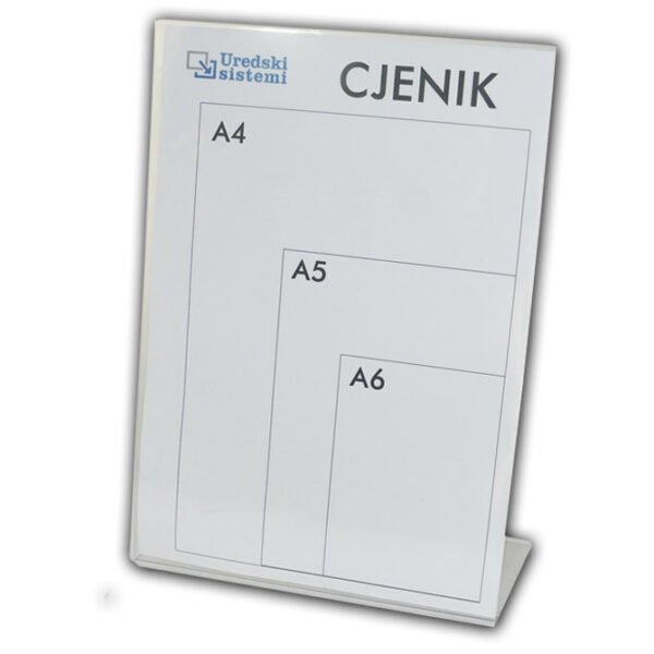 Stalak za prospekte A5 stolni uspravni L pvc;