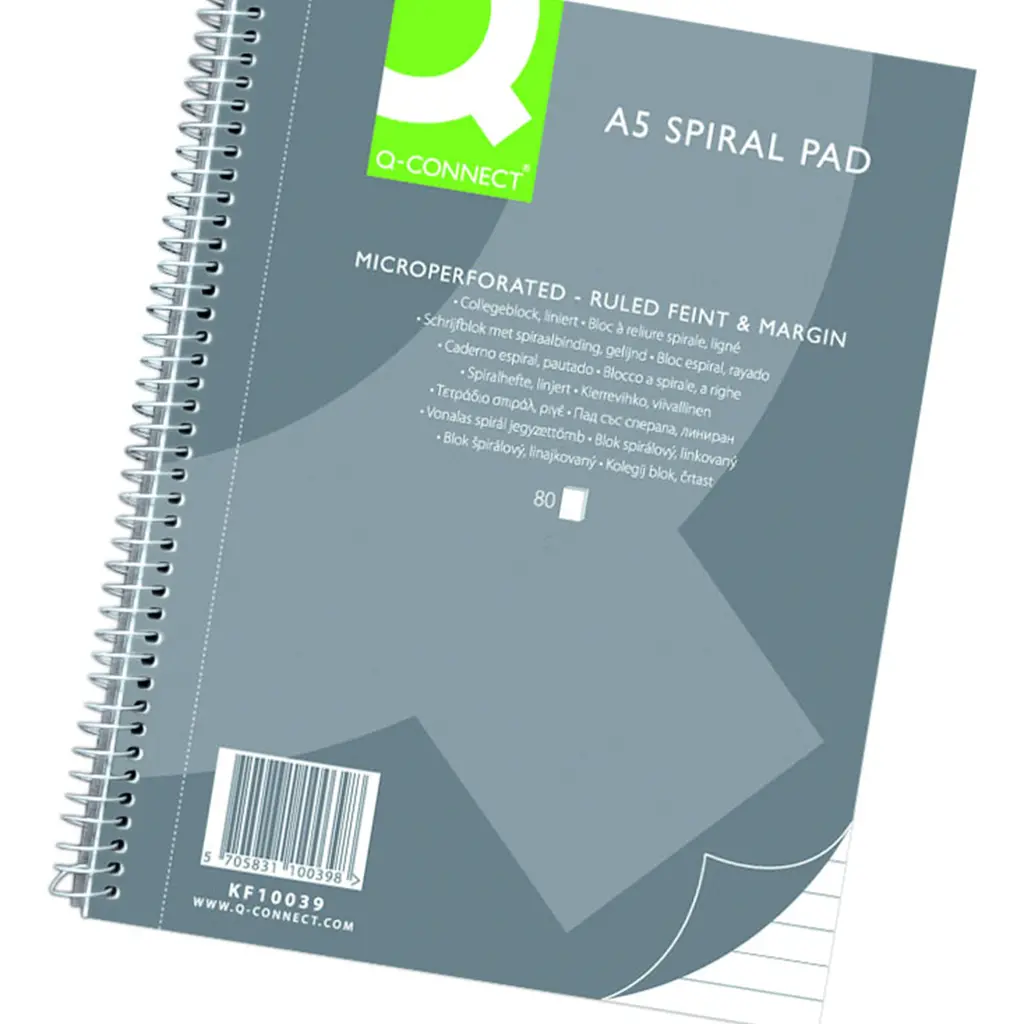Blok kolegij  A5 crte 80l Q-Connect micro perforacija 6 rupa