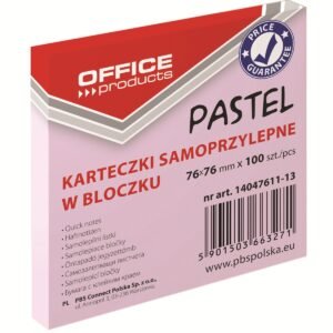 Kostki Donau_razem Blok samoljepljivi 76x76mm 100 listova Office products pastel rozi;