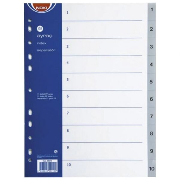 PREGRADA PLASTIČNA A4 BROJEVI 1-10 Noki