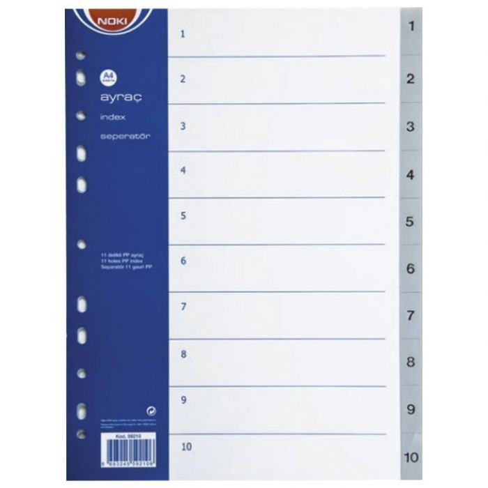 PREGRADA PLASTIČNA A4 BROJEVI 1-10