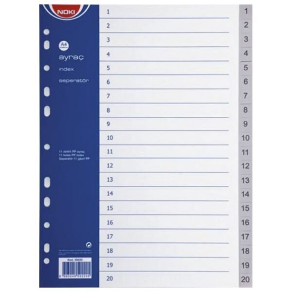 PREGRADA PLASTIČNA A4 BROJEVI 1-20