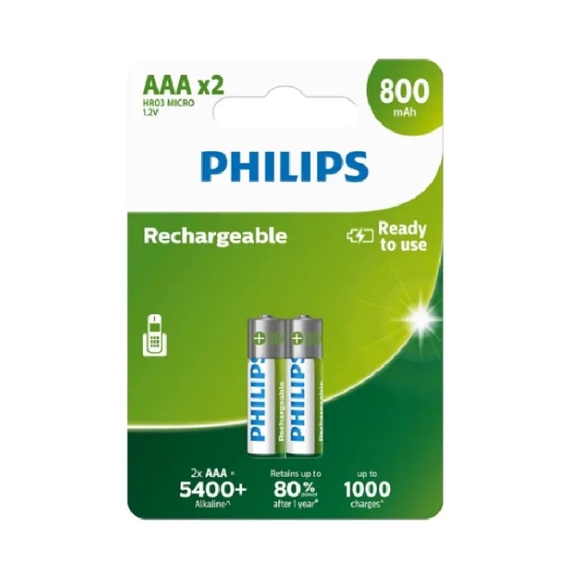 Philips punjive baterije AAA, 2 komada, 800 mAh