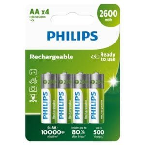 Philips punjive baterije AA, 4 komada, 2600 mAh