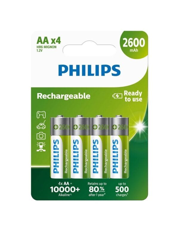 pdo-pb-r6b4a260 Philips punjive baterije AA, 4 komada, 2600 mAh