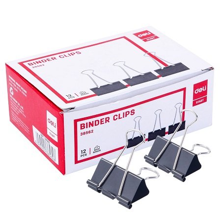 430110010_1 Kvačica za spise metalna 41mm Deli 12/1 crna