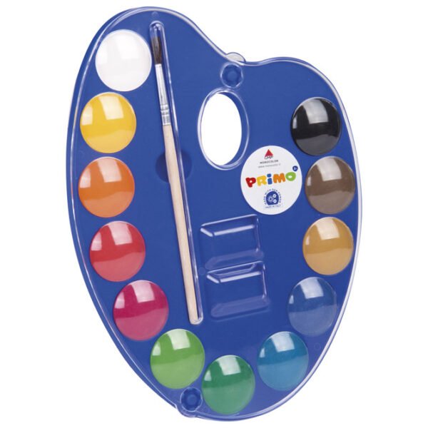 Boja vodena fi 25 mm 12boja+kist na paleti Primo; 2