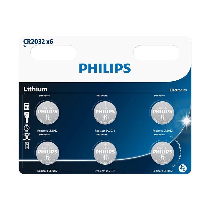 Philips baterija CR2032P6, 3V, 6 komada