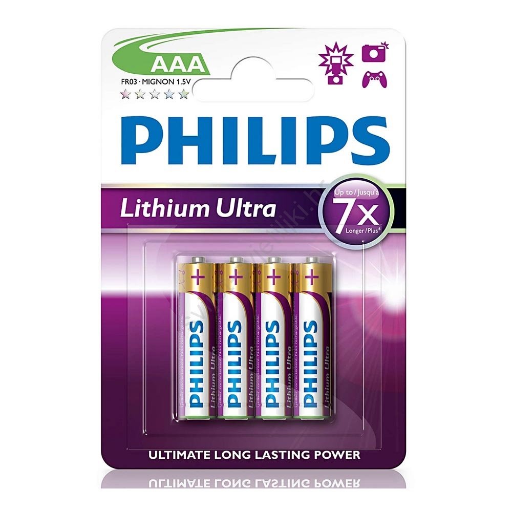 Philips Lithium ultra baterije AAA, 4 komada