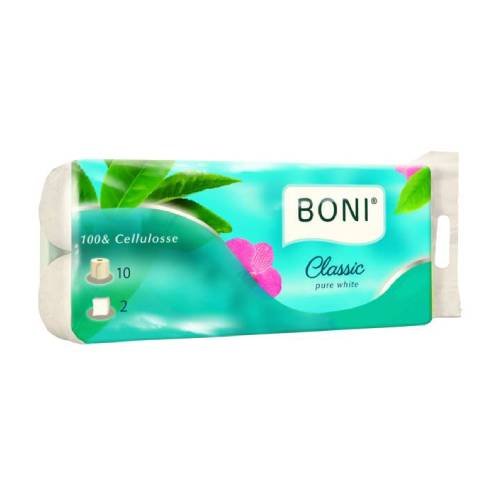 Papir toaletni u roli 2-slojni 10/1 bijeli Boni Classic;