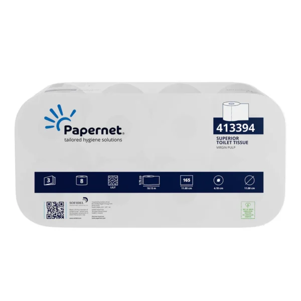 Papir toaletni u roli 3-slojni 8/1 bijeli Superior 413394;