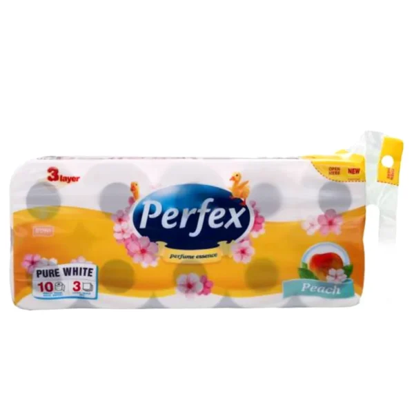 Papir toaletni u roli 3-slojni 10/1 bijeli miris breskve Perfex;