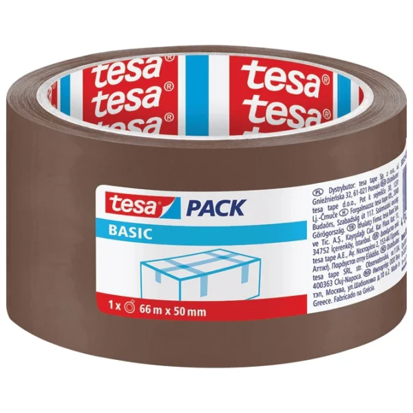Traka ljepljiva 50 mm 66m akrilna Hot Melt Basic Tesa 58571 smeđa