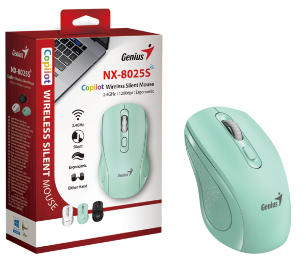 Genius NX-8025S, bežični miš, silent, aqua; 