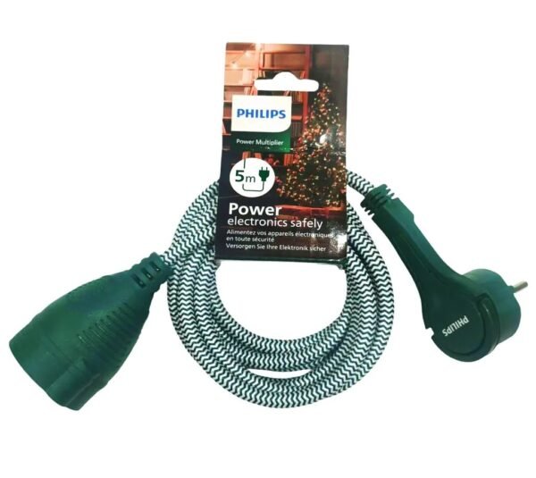 Philips produžni kabel 5m, zeleni