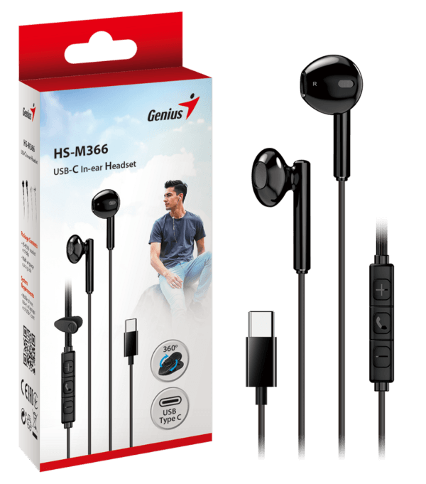 Genius HS-M366, in-ear slušalice, crna; 
