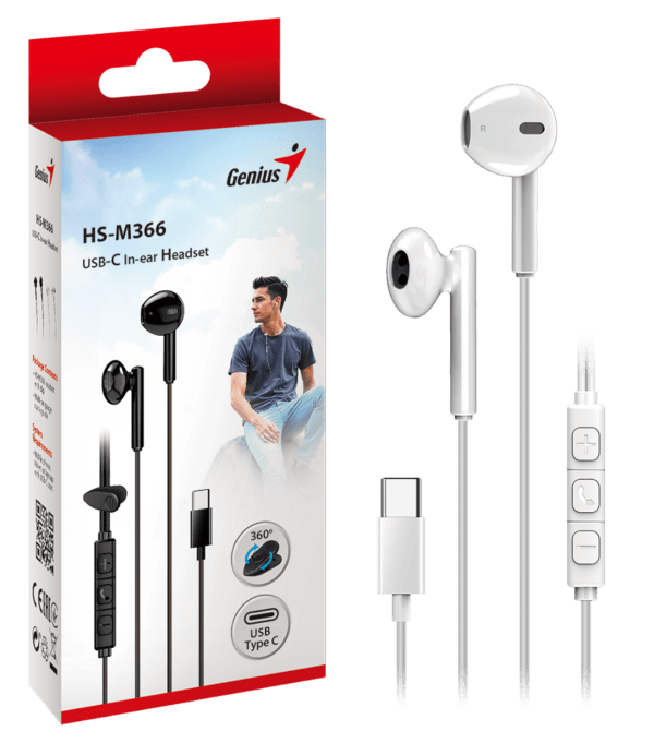 Genius HS-M366, in-ear slušalice, bijela;