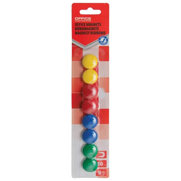 Magneti promjer 20mm Office products 8/1 miks boje;