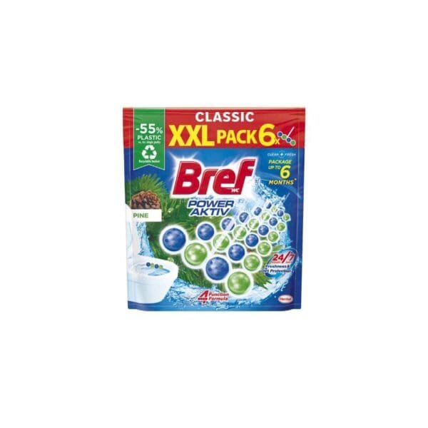 Osvježivač za wc školjku s košaricom 50g Bref power aktiv Pine 6/1