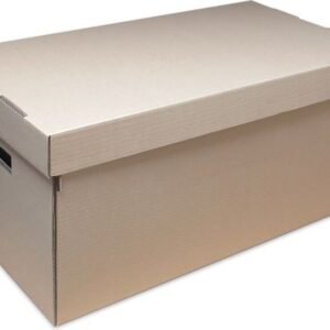 Kutija kartonska arhivska s odvojivim poklopcem i rukohvatima 450X370X270mm peteroslojna;