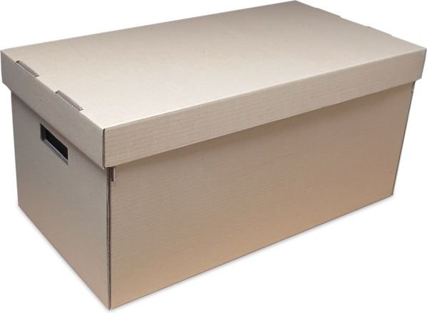 Kutija kartonska arhivska s odvojivim poklopcem i rukohvatima 450X370X270mm peteroslojna;